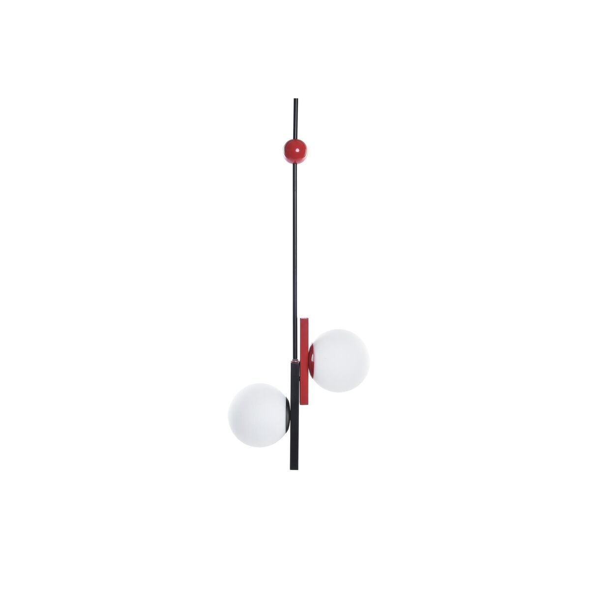 Taklampa DKD Home Decor Vit Svart Röd Metall Glas 40 W 44 x 44 x 120 cm - 9
