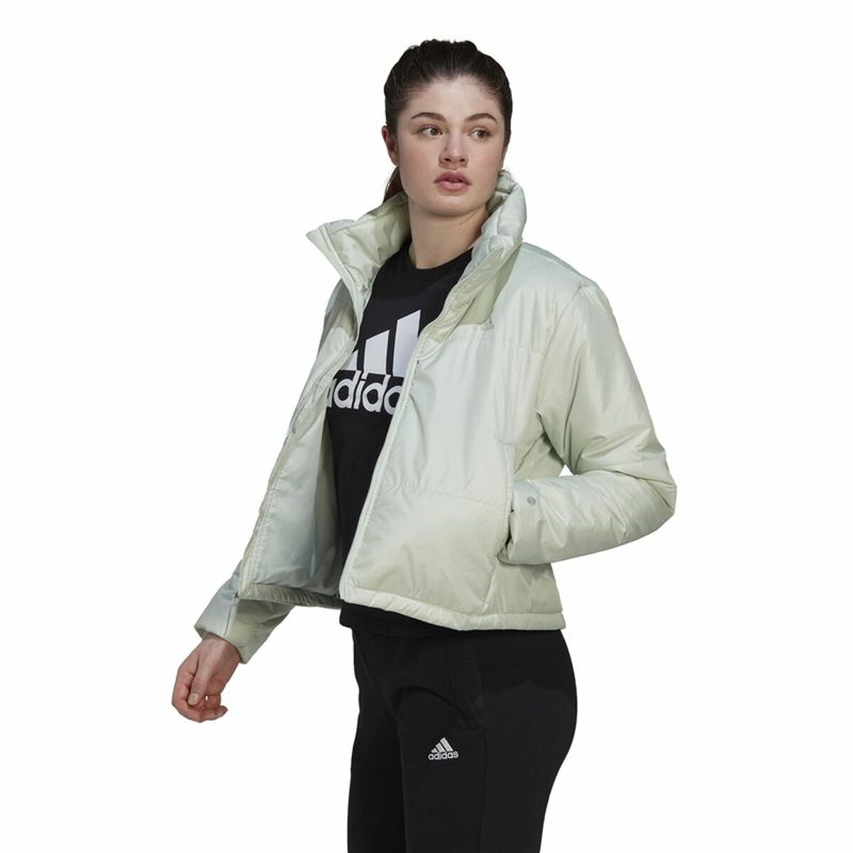 Sportjacka, Dam Adidas Bsc Padded Vit Ljusblå - 5