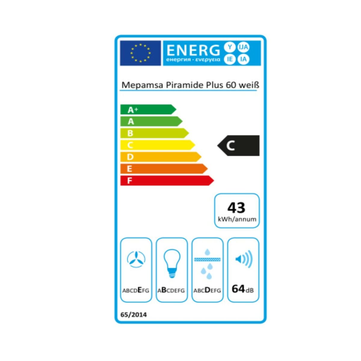 Konventionell fläkt Mepamsa Piramide Plus 60 cm 290 m³/h 65W C - 2
