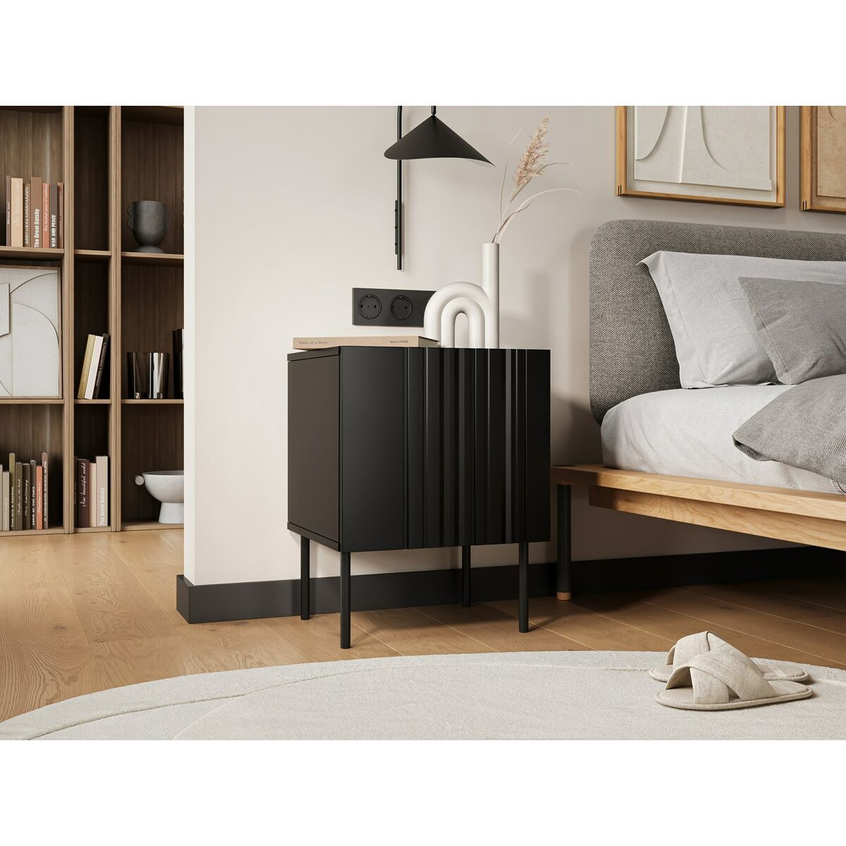 Nattduksbord Cama Meble ISLA 400068 Svart - 3
