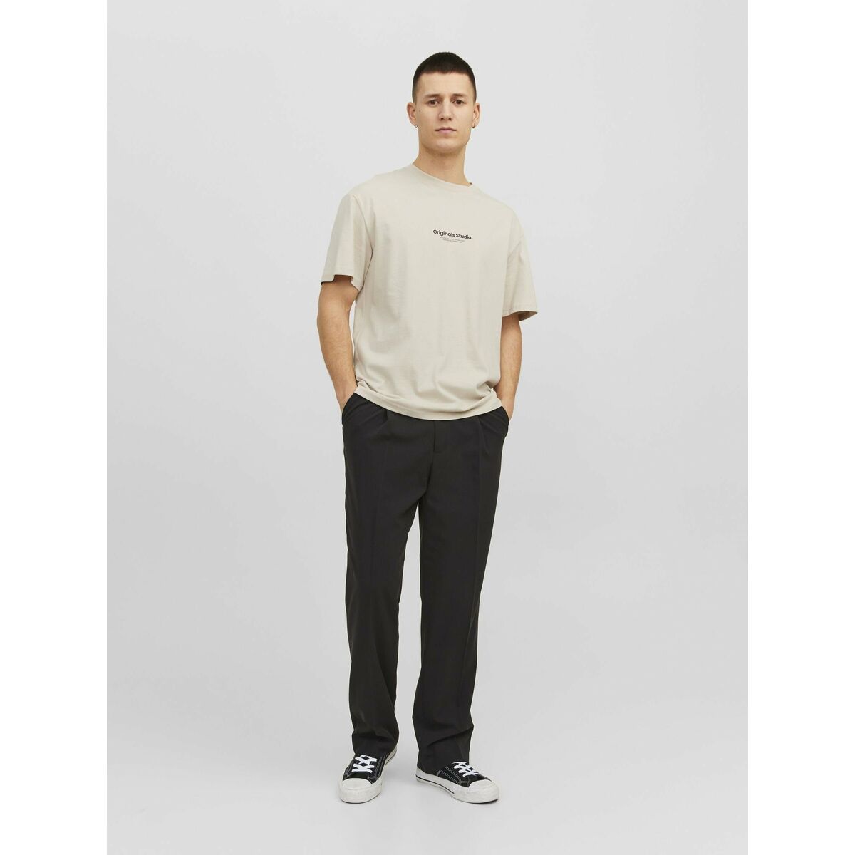 T-shirt med kortärm Herr Jack & Jones JORVESTERBRO TEE SS 12240121 Beige - 5