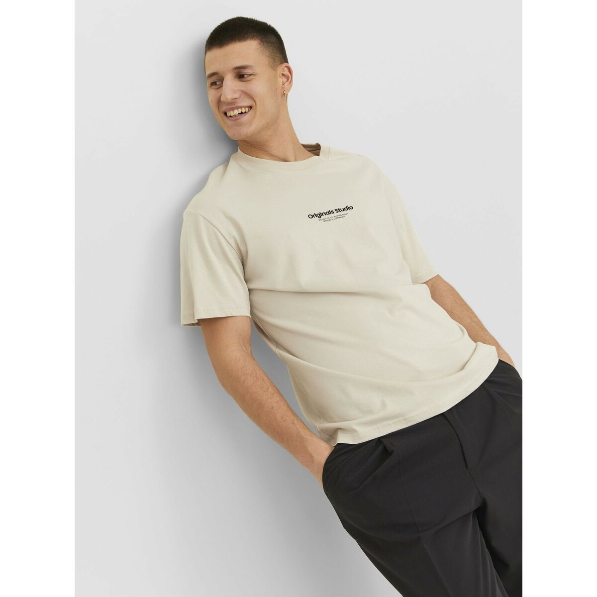 T-shirt med kortärm Herr Jack & Jones JORVESTERBRO TEE SS 12240121 Beige - 8