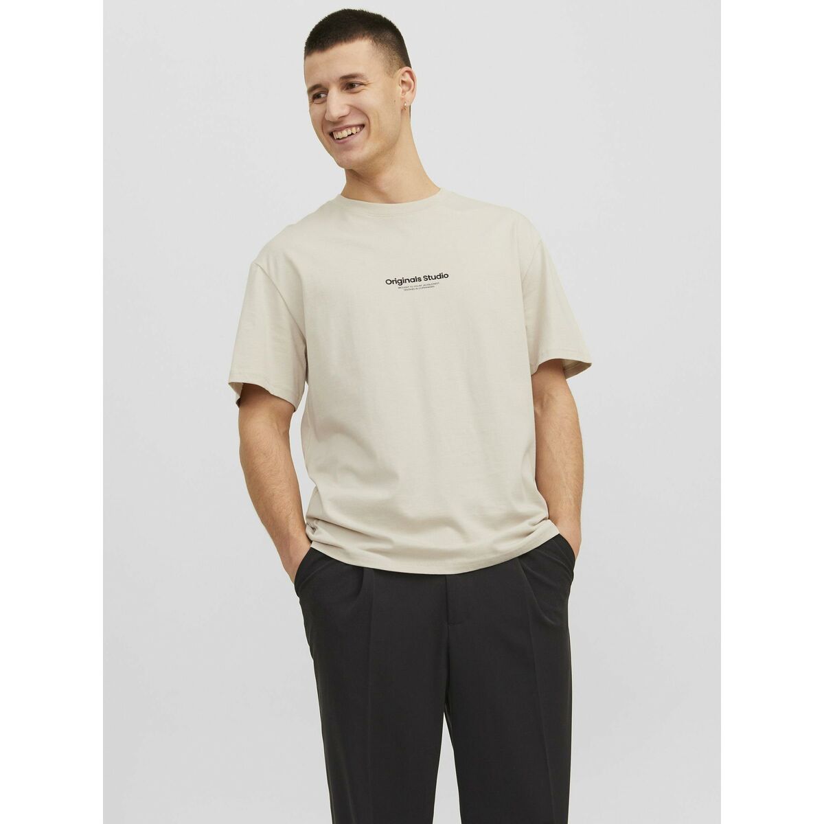 T-shirt med kortärm Herr Jack & Jones JORVESTERBRO TEE SS 12240121 Beige - 3