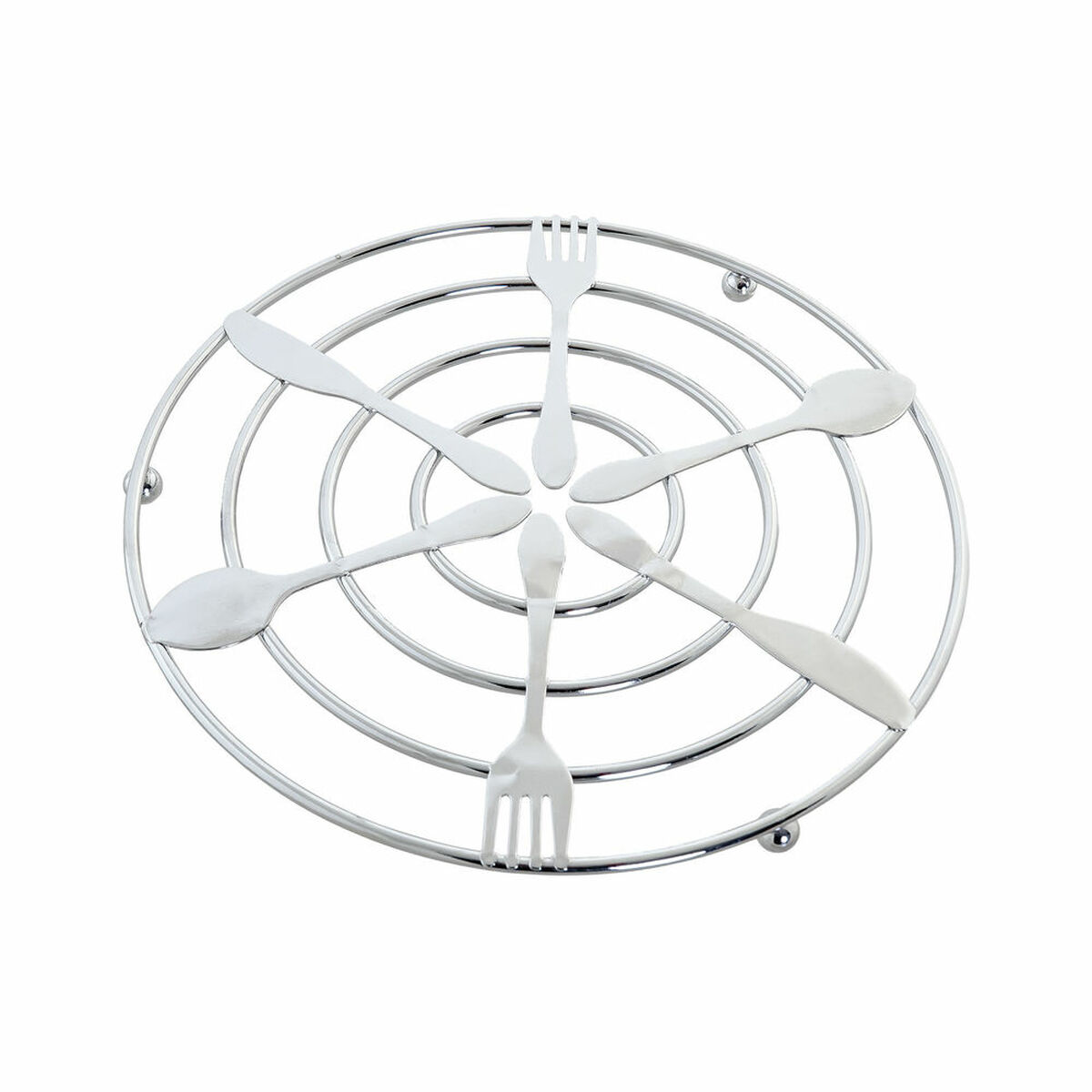 Bordsunderlägg DKD Home Decor Silvrig Metall Plast 20 x 20 x 1 cm - 3