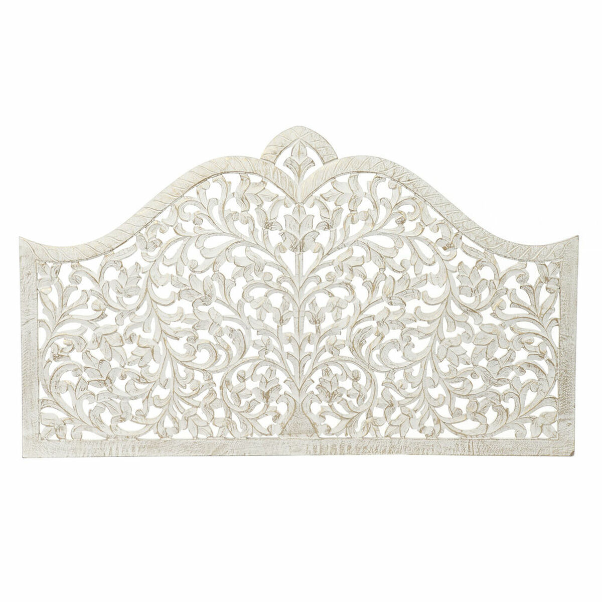 Sänggavel DKD Home Decor Vit Gyllene Trä MDF 152 x 3 x 91 cm