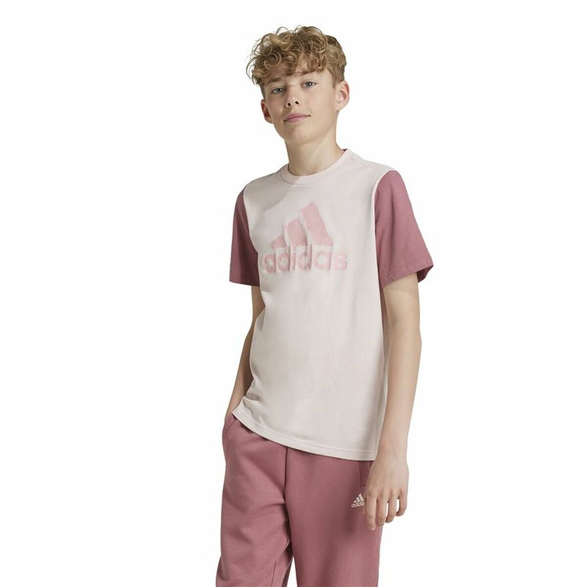 Barn T-shirt med kortärm Adidas Essentials Big Logo Colorblock - 2