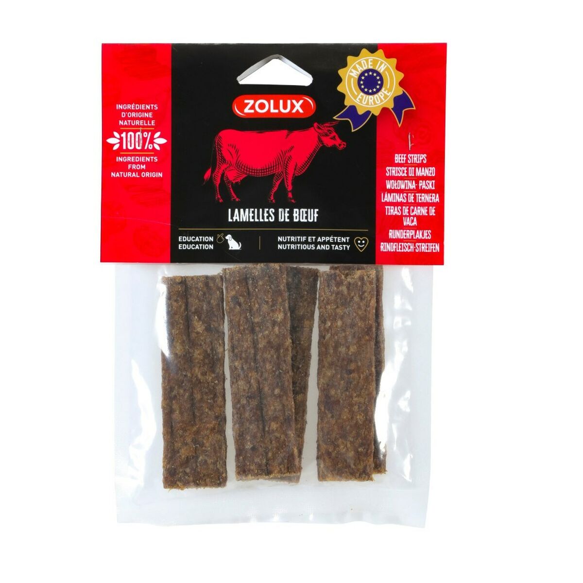 Hundgodis Zolux Beef stripes Nötkött 100 g