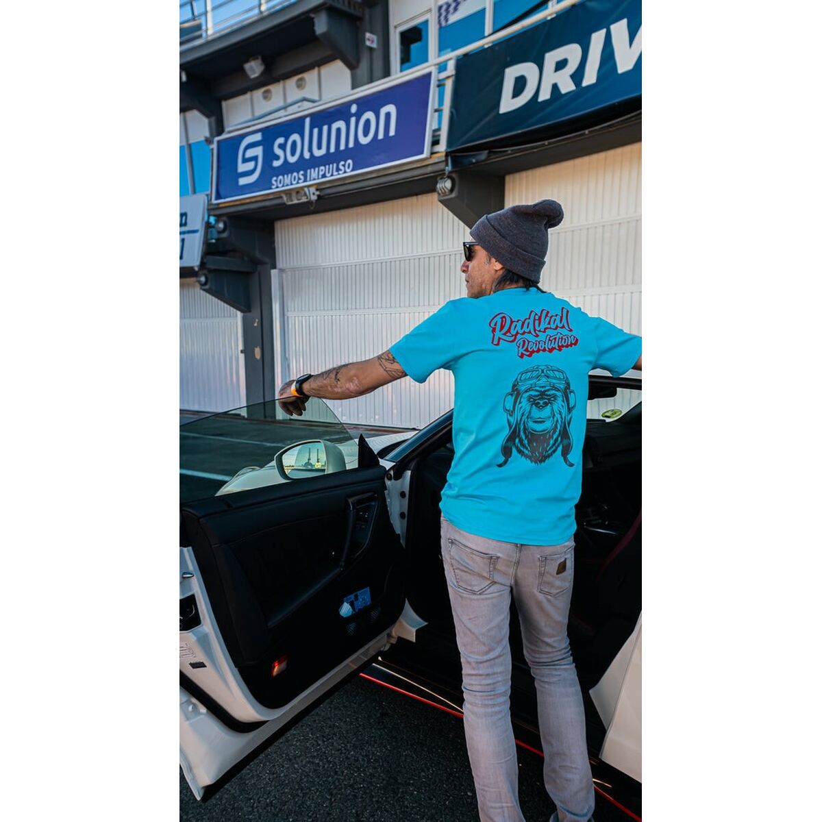 T-shirt med kortärm Herr RADIKAL Bear Himmelsblå M - 3