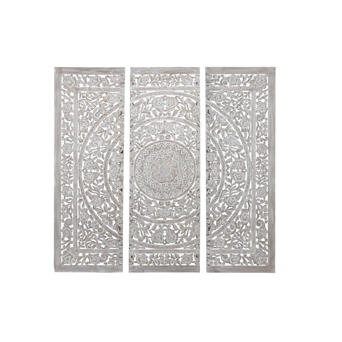 Sänggavel DKD Home Decor 180 x 3,5 x 180 cm Naturell Vit Trä MDF