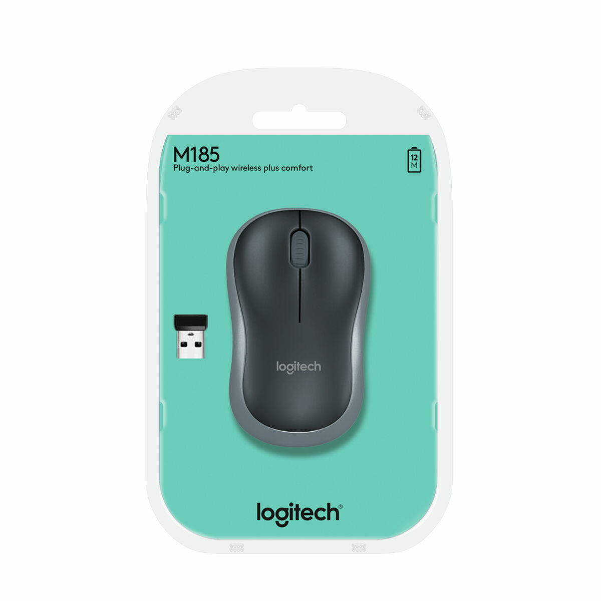 Trådlös Mus Logitech M185 Grå - 6