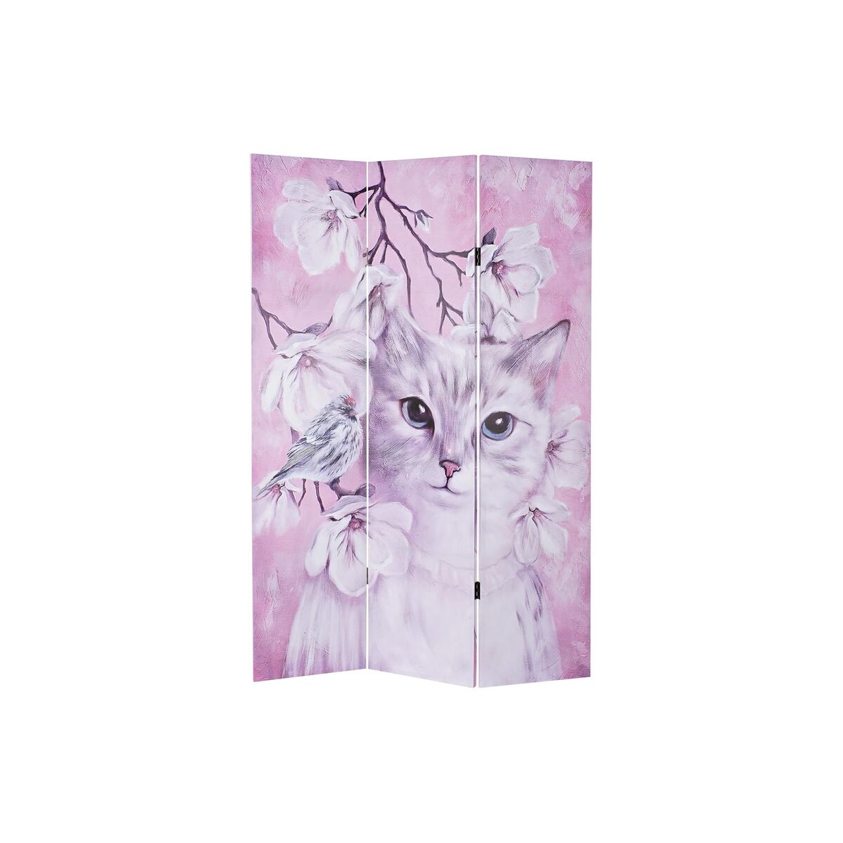 Skärm DKD Home Decor Katt Kanvas 120 x 2,5 x 180 cm Furu - 9