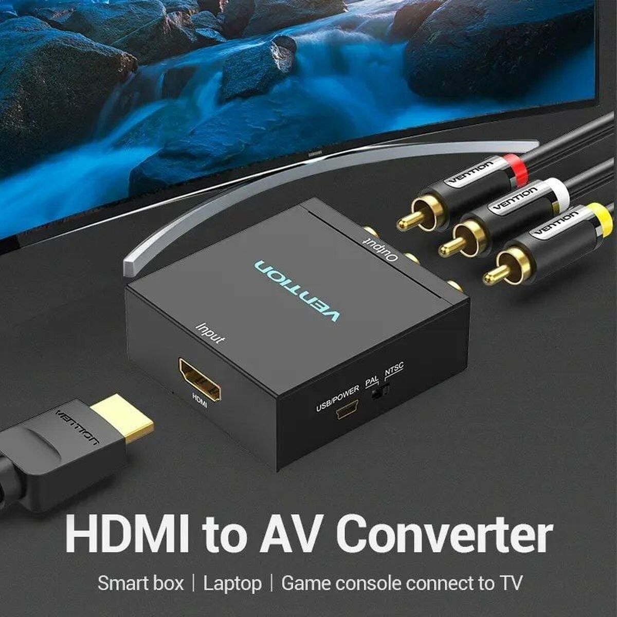 RCA till HDMI Adapter Vention AEEB0 Svart - 3