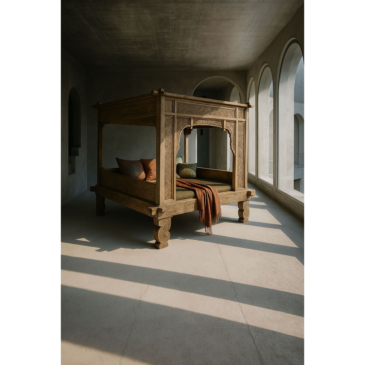 Säng Home ESPRIT Naturell 225 x 160 x 206 cm - 2