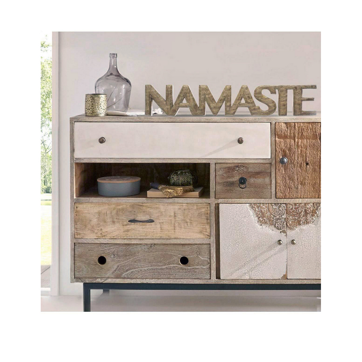 Prydnadsfigur Atmosphera Namaste Mangoträ (54 x 3,5 x 10 cm) - 2