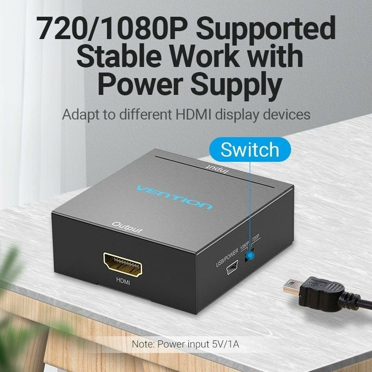 RCA till HDMI Adapter Vention AEFB0 Svart - 3