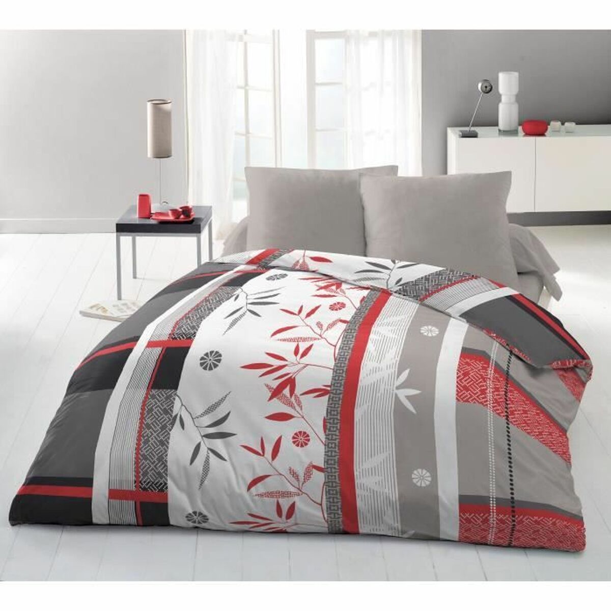 Täckslagsset HOME LINGE PASSION Blå Vit rouge 240 x 260 cm Säng 180/200 3 Delar - 2