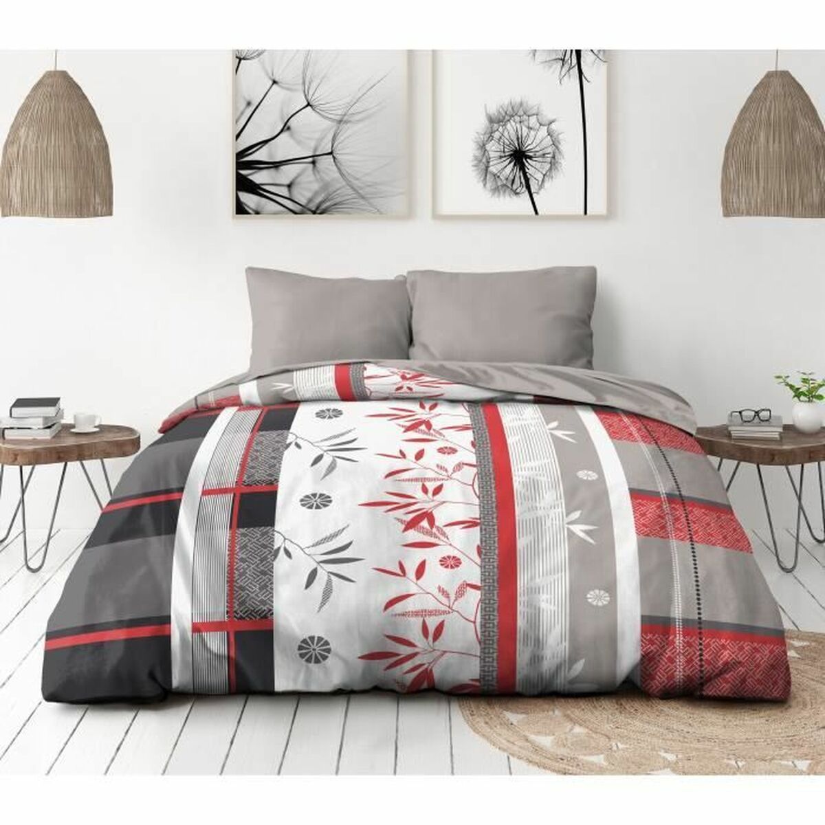 Täckslagsset HOME LINGE PASSION Blå Vit rouge 240 x 260 cm Säng 180/200 3 Delar