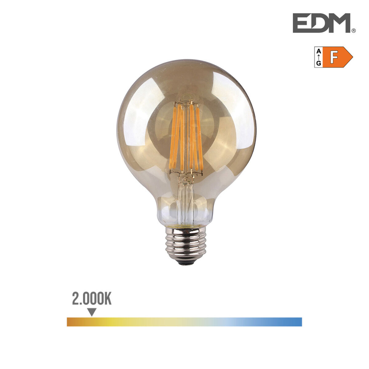 LED-lampa EDM 98628 F 8 W 55 W E27 720 Lm 12,5 x 17 cm Ø 12,5 x 17 cm Vintage (2000 K)