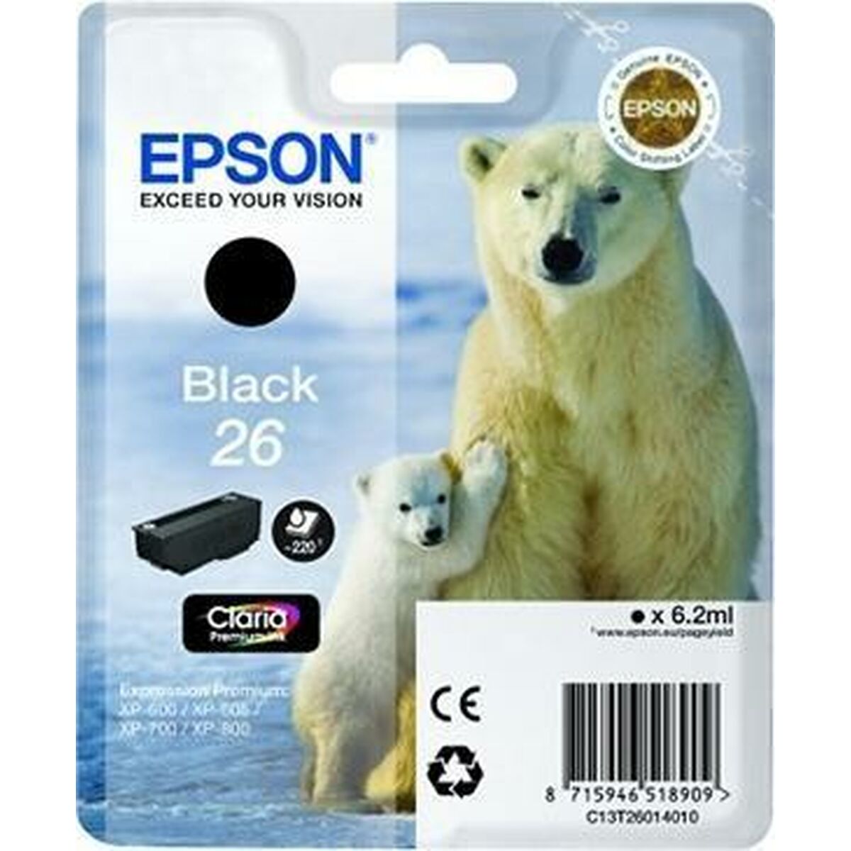 Original Bläckpatron Epson C13T26014012 Svart - 2