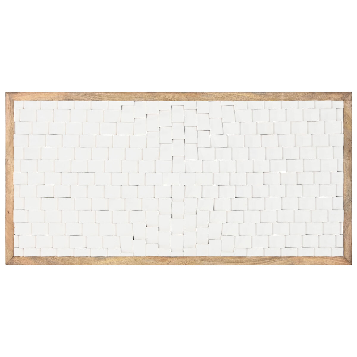 Sänggavel Home ESPRIT Vit Naturell 160 x 4 x 80 cm