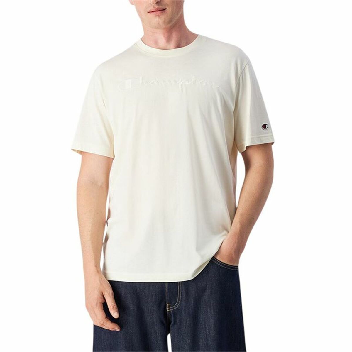 T-shirt med kortärm Herr Champion Champion SS Vit - 2
