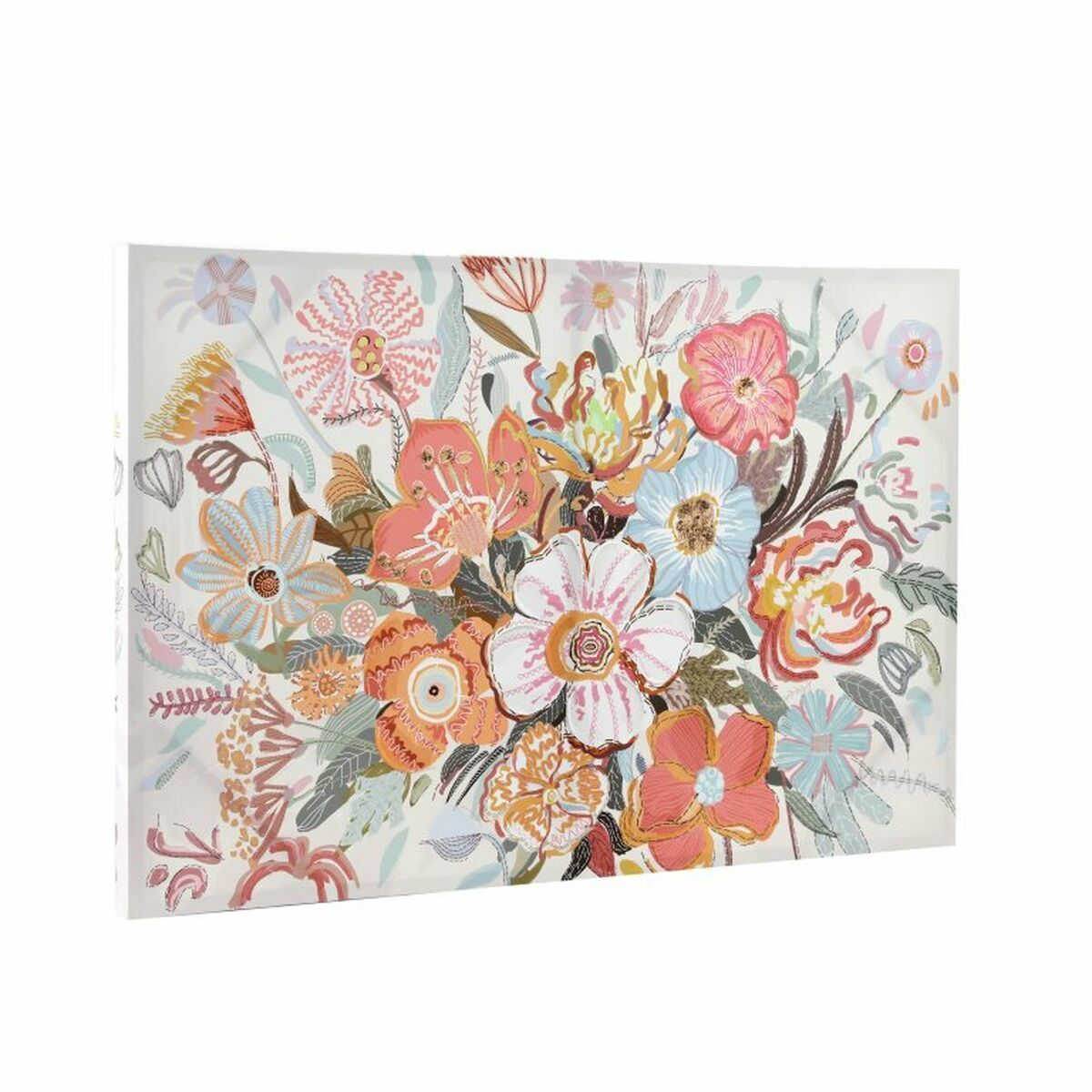 Kanvas DKD Home Decor Virágok (2 antal) (90 x 3 x 60 cm) - 2
