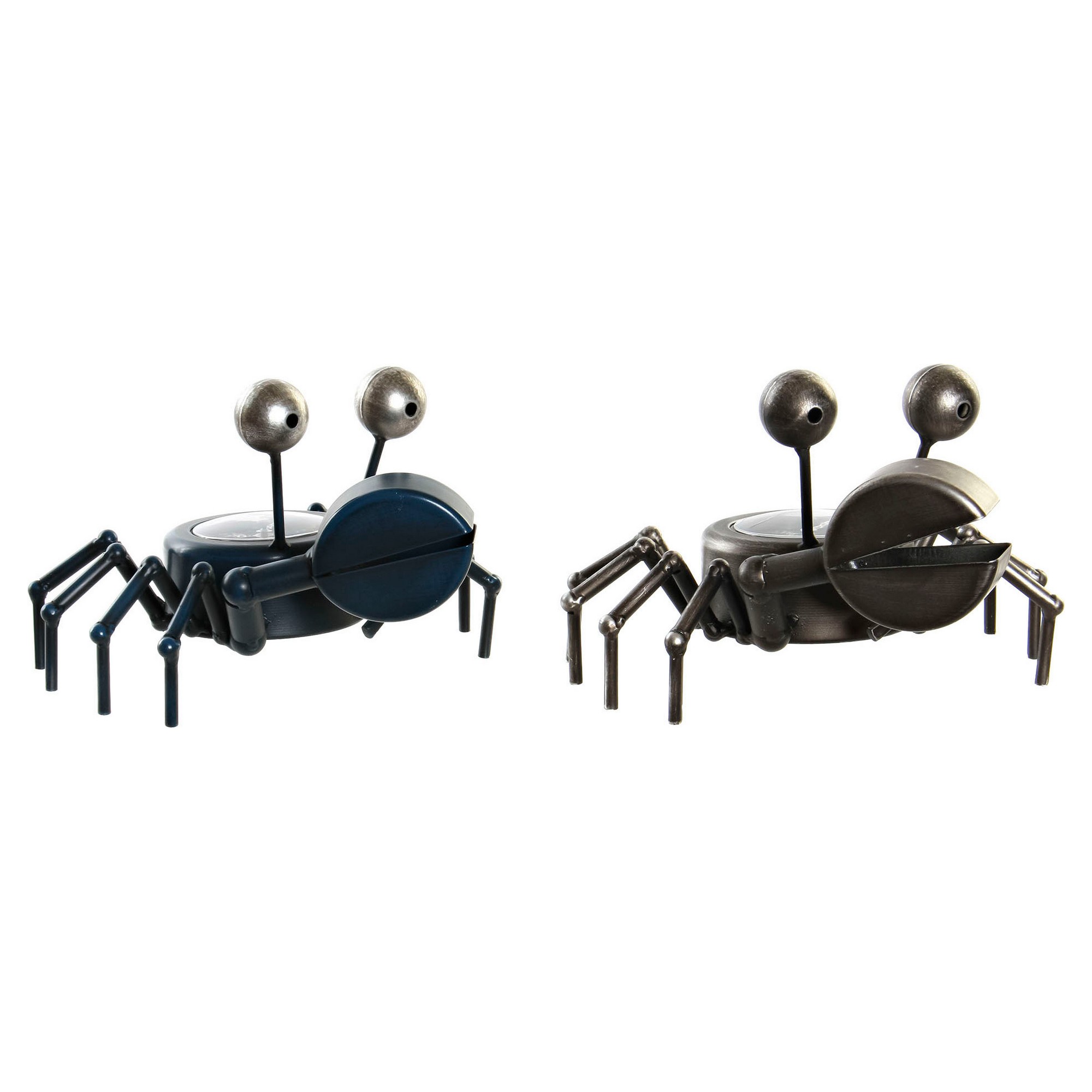 bordsklocka DKD Home Decor Blå Silvrig Djur Vintage Krabba (2 antal) - 4