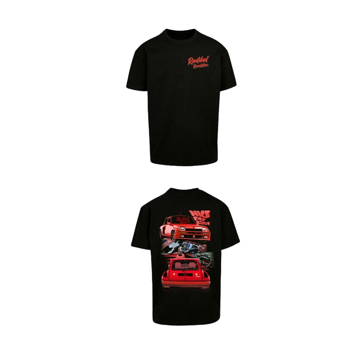 T-shirt med kortärm Herr RADIKAL NICE FAT ASS Svart XXL