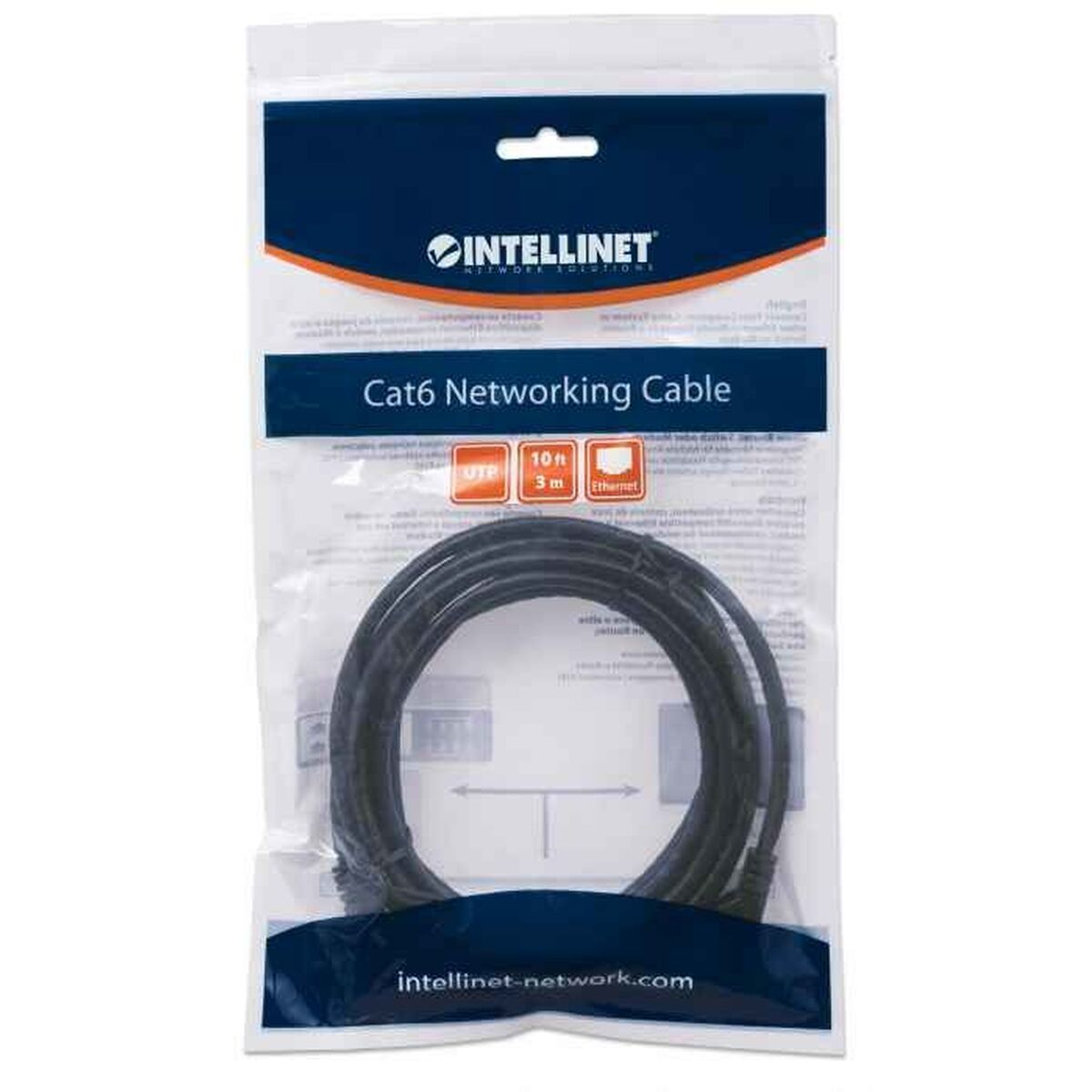 Nätkabel UTP Styv Kategori 6 Intellinet 342070 Svart 3 m - 2
