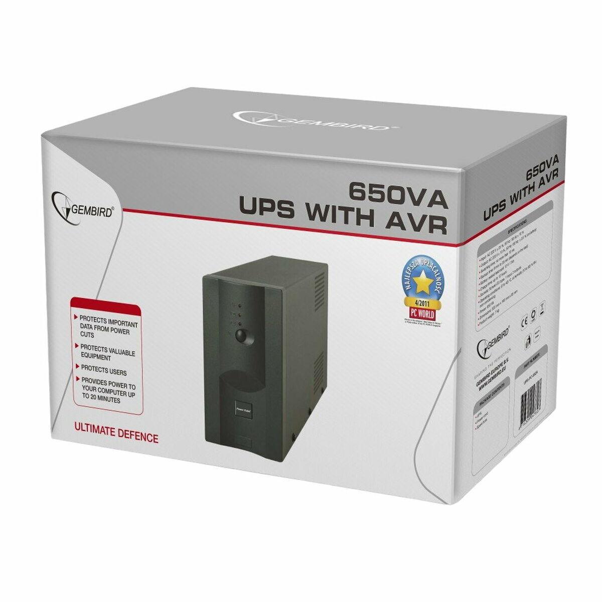 System för Avbrottsfri Strömförsörjning Interaktiv (UPS) GEMBIRD UPS-PC-652A 390 W - 4