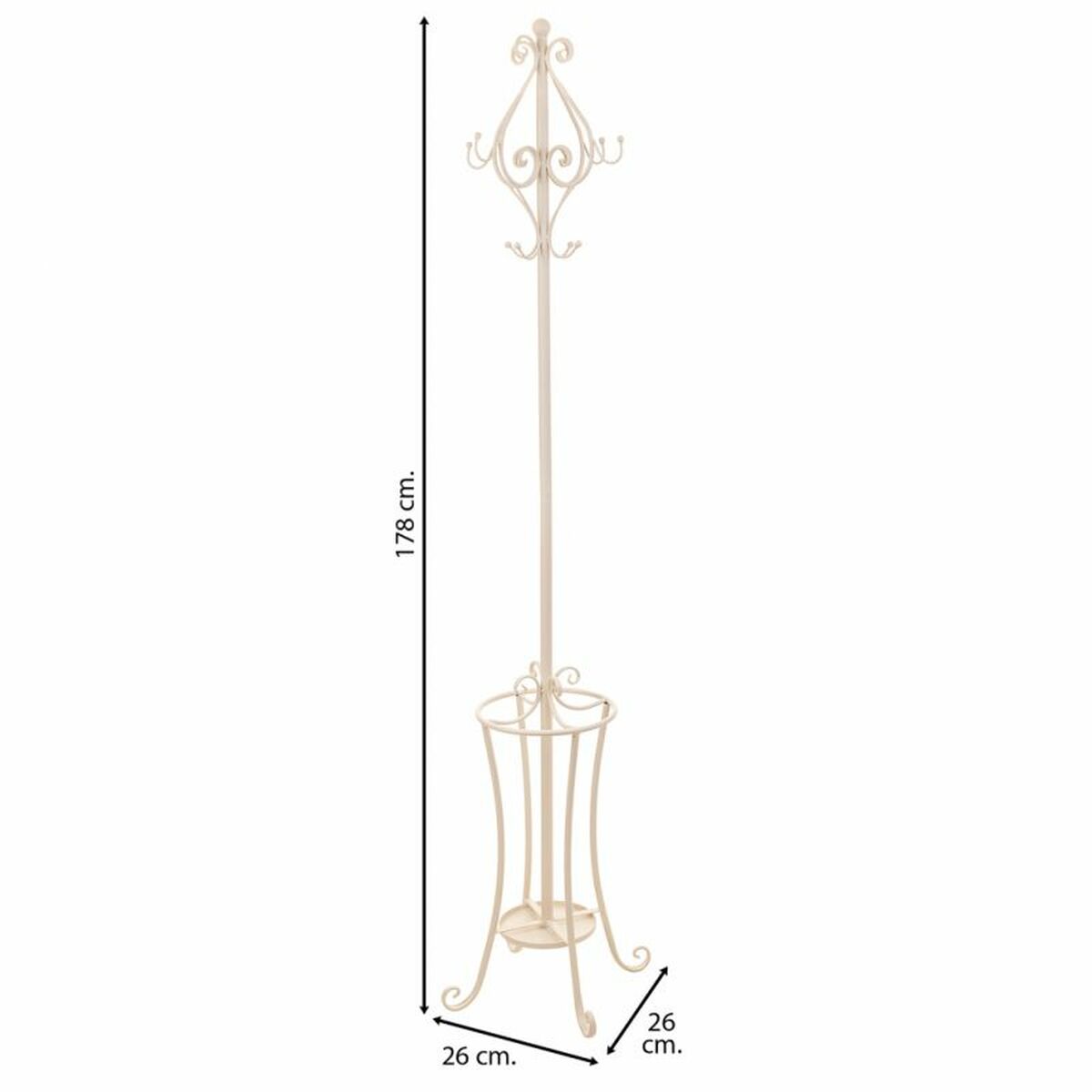 Hattställ Alexandra House Living Vit 26 x 38 x 26 cm - 4