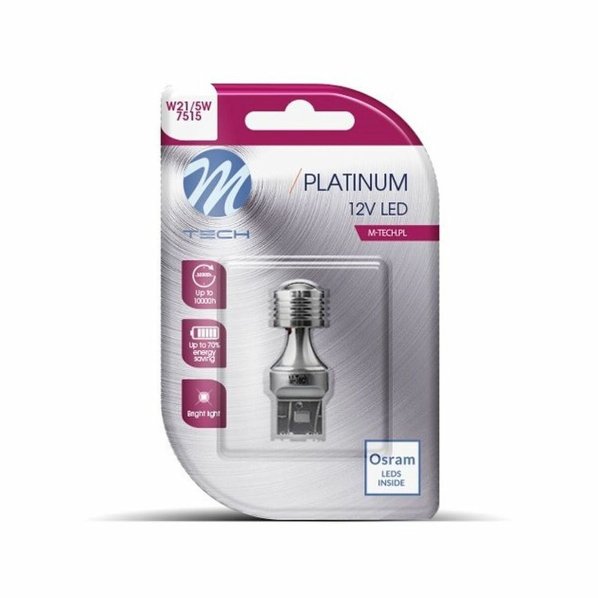 Glödlampa för bil M-Tech MTECLB819W 12 V P21W 1,32 W LED Ljus Kallvit - 3