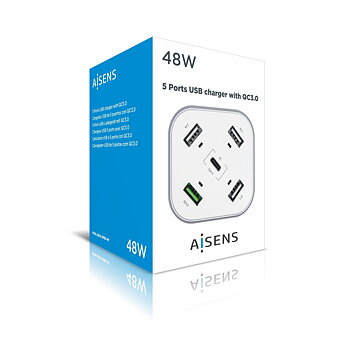 USB-laddare Aisens Vit