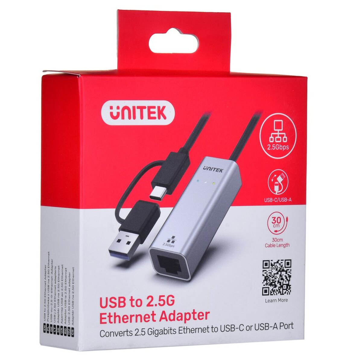 USB-C till Ethernet Adapter Unitek U1313C Grå 30 cm - 7