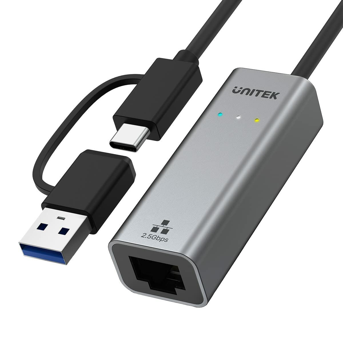 USB-C till Ethernet Adapter Unitek U1313C Grå 30 cm - 2