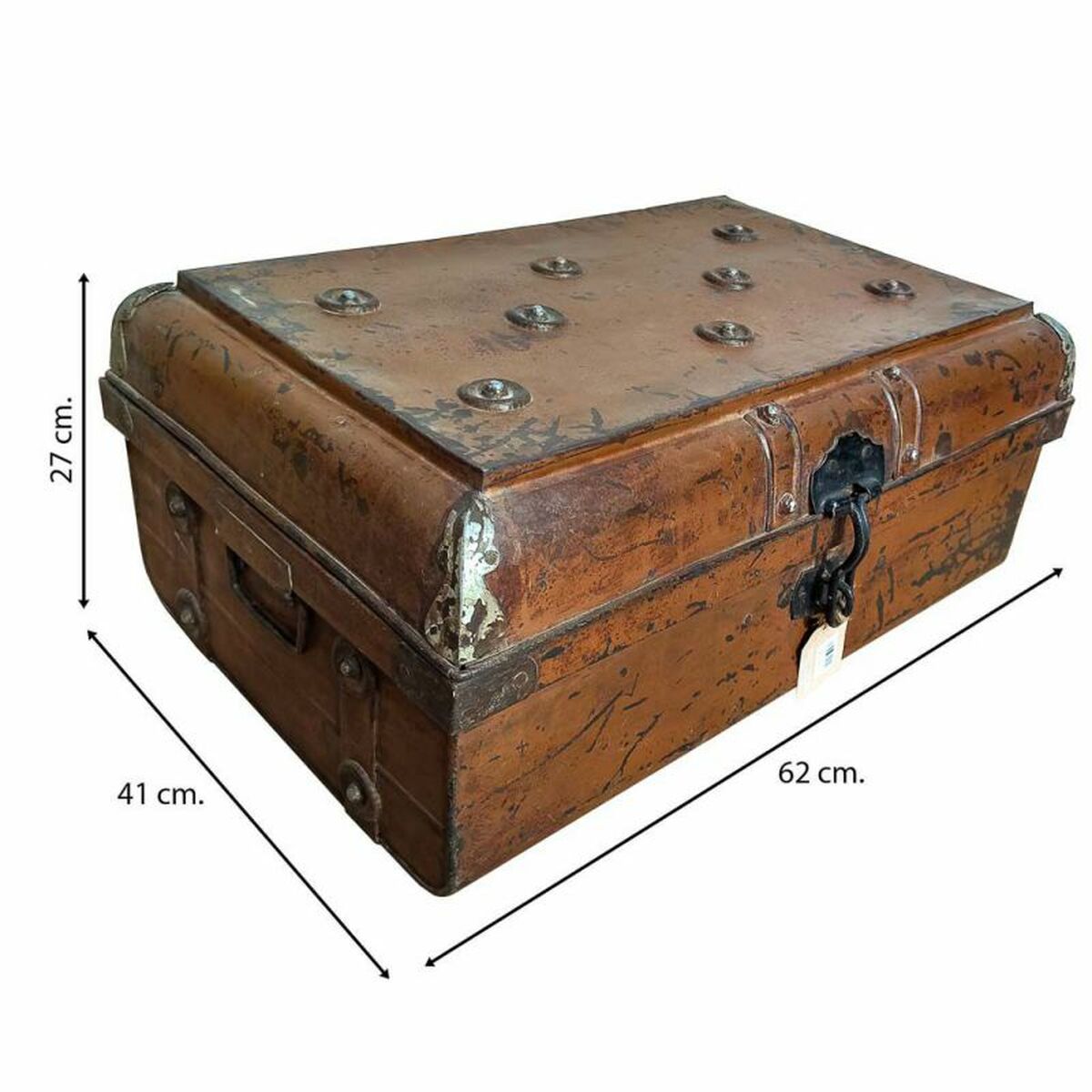 Dekorativ resväska Alexandra House Living Brun Järn Traditionell stil 41 x 27 x 62 cm - 4