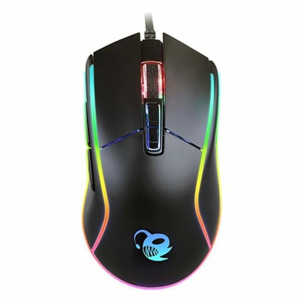 Spelmus med LED CoolBox DeepDarth RGB 6400 dpi 30 ips Svart