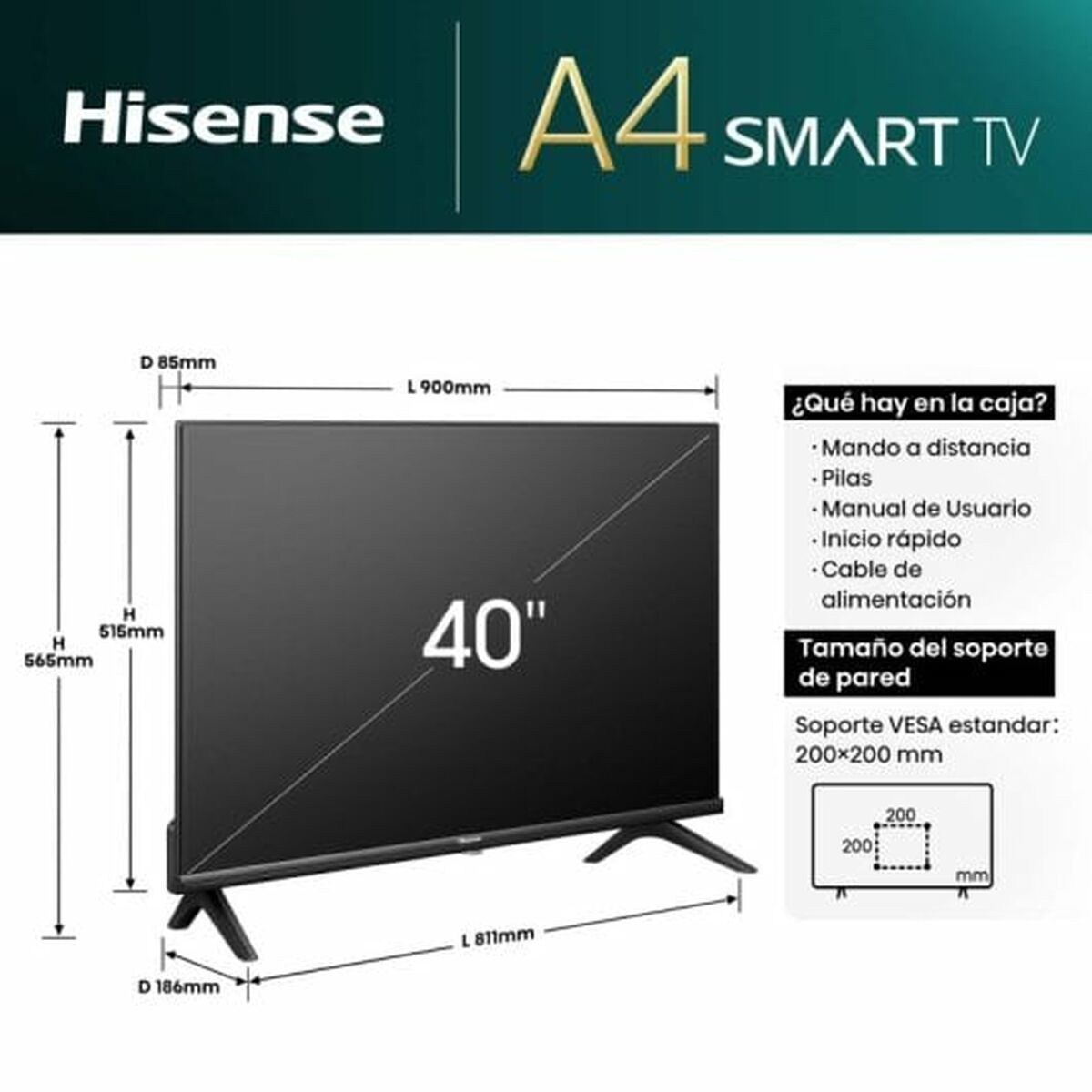 Smart TV Hisense 40A4N 40" Full HD LED D-LED - 3