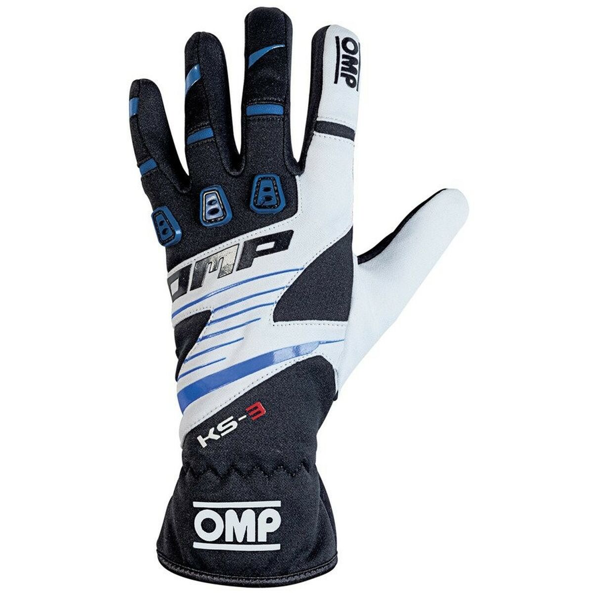Kids Karting Gloves OMP KS-3 Blå Vit Svart 6 - 3