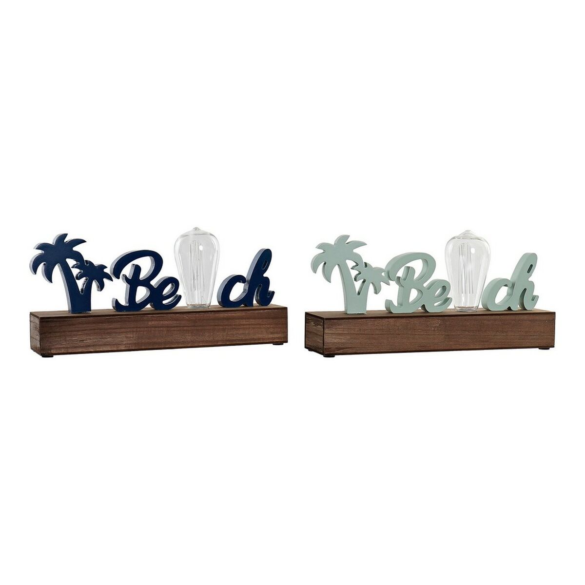Prydnadsfigur DKD Home Decor Beach LED Grön Marinblå Medelhavs 34 x 8 x 16 cm (2 antal) - 5