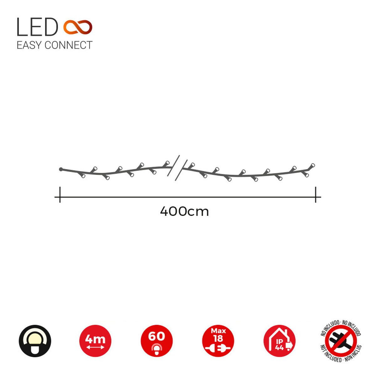 LED-krans EDM 71251 4 m Vit - 6