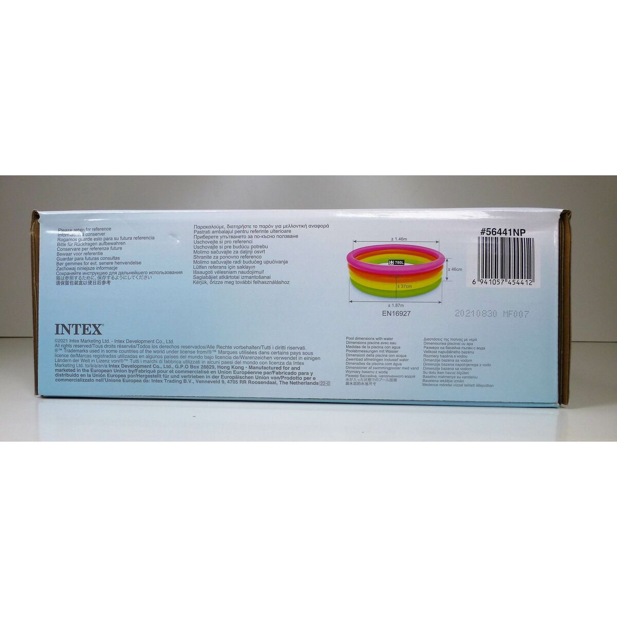 Uppblåsbar plaskpool för barn Intex Sunset Ringar 780 L 168 x 46 x 168 cm (6 antal) - 13