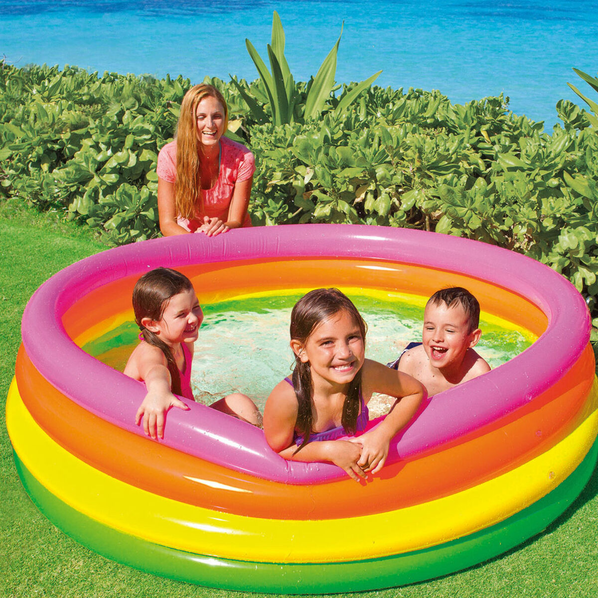 Uppblåsbar plaskpool för barn Intex Sunset Ringar 780 L 168 x 46 x 168 cm (6 antal) - 7