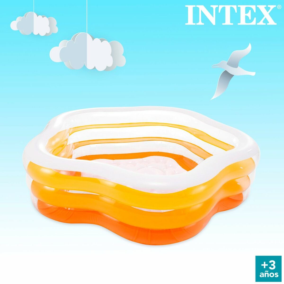 Uppblåsbar plaskpool för barn Intex 460 L 185 x 53 x 180 cm (3 antal) - 15