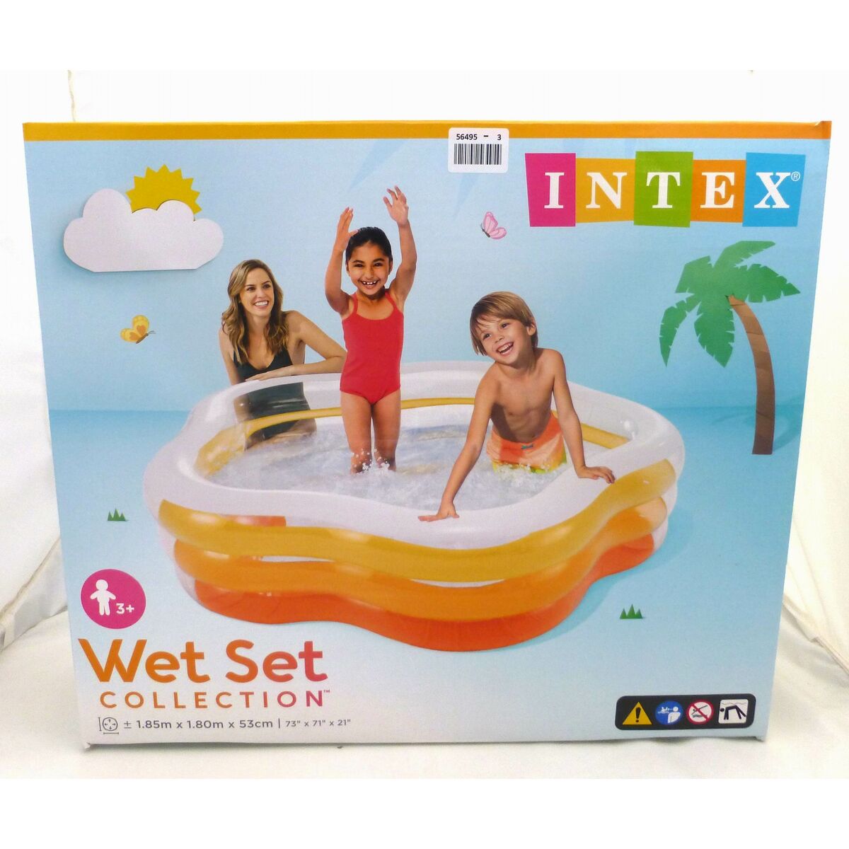 Uppblåsbar plaskpool för barn Intex 460 L 185 x 53 x 180 cm (3 antal) - 16