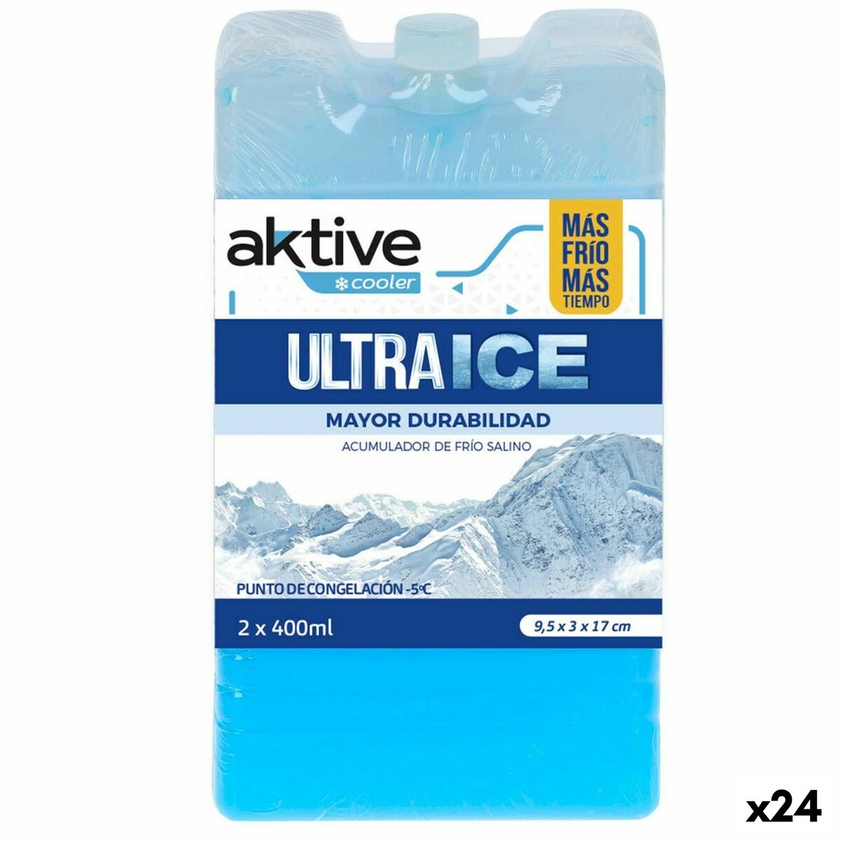 Isklamp Aktive Ultra Ice 400 ml Isklamp 2 Delar 9,5 x 17 x 3 cm (24 antal)