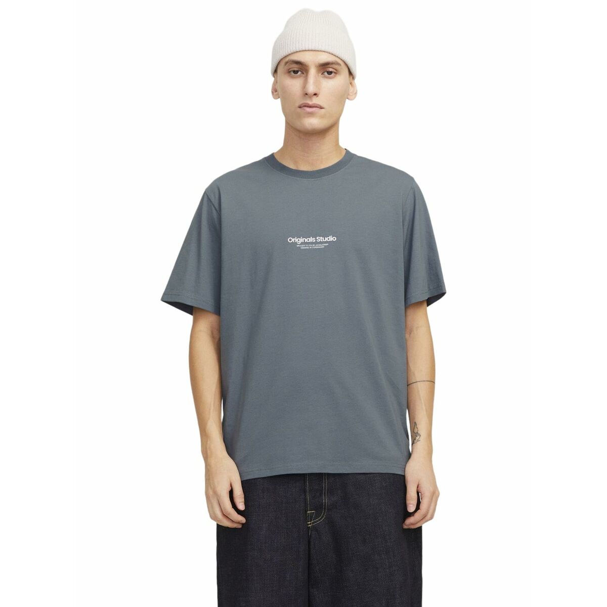 T-shirt med kortärm Herr Jack & Jones JORVESTERBRO TEE SS 12240121 Grå - 2