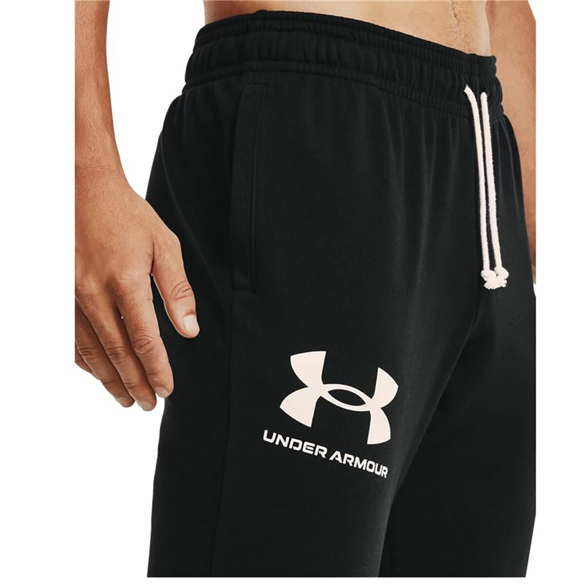 Långa träningsbyxor Under Armour Rival Terry Jogger Svart Män - 15
