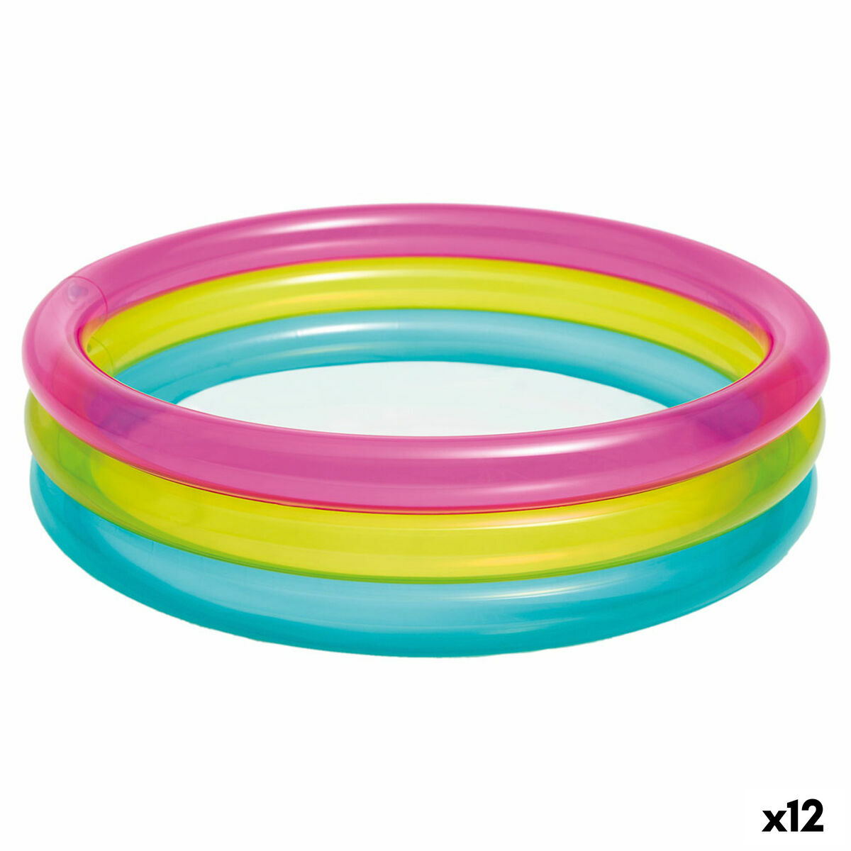 Uppblåsbar plaskpool för barn Intex Regnbåge Ringar 63 L 86 x 25 x 86 cm (12 antal)