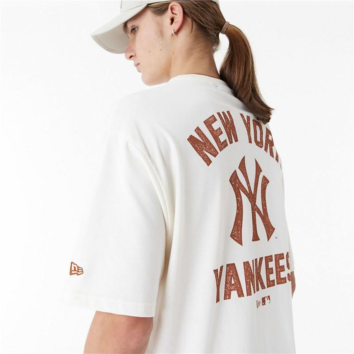 T-shirt med kortärm Herr New Era  WORDMARK OS TEE NEYYAN 60435536  Vit (S) - 3